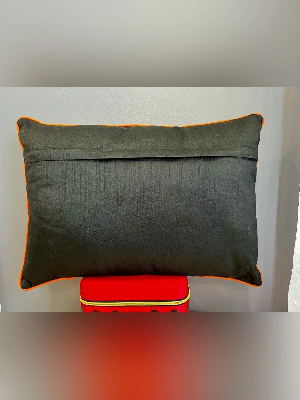 Happy Halloween Decorative Pillow - White with Orange and Black is NWT